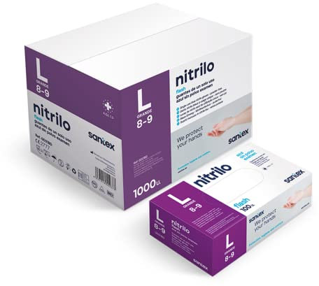 Guantes de Nitrilo Desechables Azul T/L 100 unidades