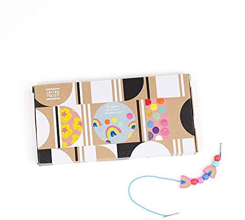 COTTON TWIST Kids Rainbow and Flower Bracelet Making Kit - Children Creative Beading Jewellery Designing Play Set - Suitable for 3-8 Years
