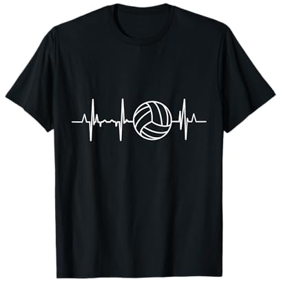 Pallavolo Battito Cardiaco EKG Giocatore di pallavolo Linea Maglietta