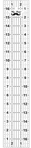 Mr. Pen Quilting Ruler, 3 x 17 Inch, Acrylic, Single Piece Plastic, Ideal for Short & Long Fabrics