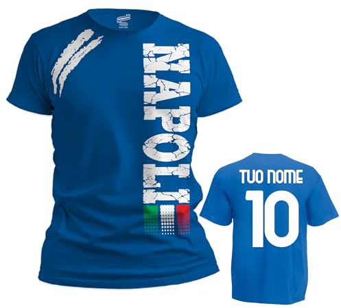 Vestipassioni T-Shirt Napoli – Maglietta Celebrativa per Tifosi – Cotone 100% – Stampa Resistente – Regalo Perfetto per Supporter e Ultras – Made in Italy (L, Azzurro Royal)