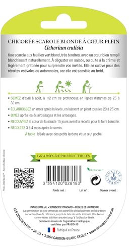 Graines Chicorée scarole blonde coeur plein BIO Les Doigts Verts