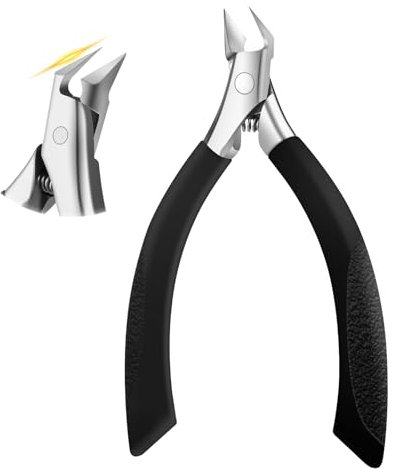 TOSAVGA Nagelknipser für dicke und tief eingewachsene Zehennägel und Fingernägel, Edelstahl Zehennagelknipser mit scharfer Spitze, Adlermund-Nagelzange, Fußpflege, Nagelschere für dicke Zehennägel