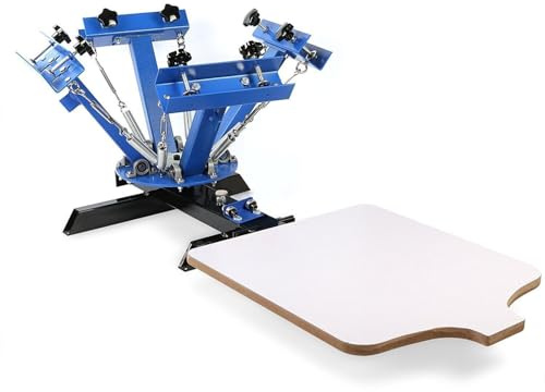otmechl Siebdruckmaschine 45x55cm Silk Screen Printing Machine 4 Farbe 1 Station Siebdruckmaschine DIY Screen Press Printing Machine Siebdruck Set