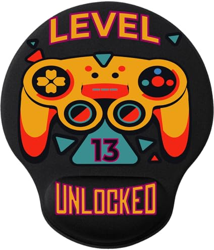 La Hormiga Molona Gaming Mouse Pad Desk Wrist Support Soft Surface and Non-Slip Base Ideal for Gamers, Compatible with Optical and Laser Mouse, Mouse Pad Design Level Unlucked