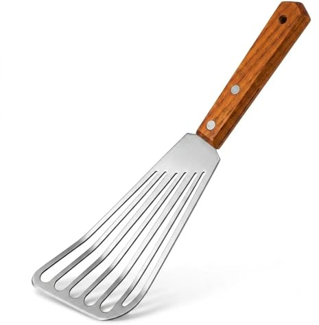 Cyoufine Fish Spatula Stainless Steel, Metal Slotted Spatula for Non-Stick Cookware Fish Flexible Spatulas Turner for Kitchen Cooking Barbecue Egg Grill