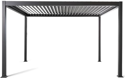 Bestmobilier - Cherry - pergola bioclimatique - Aluminium - 3x3m - Gris Anthracite, Gris Anthracite