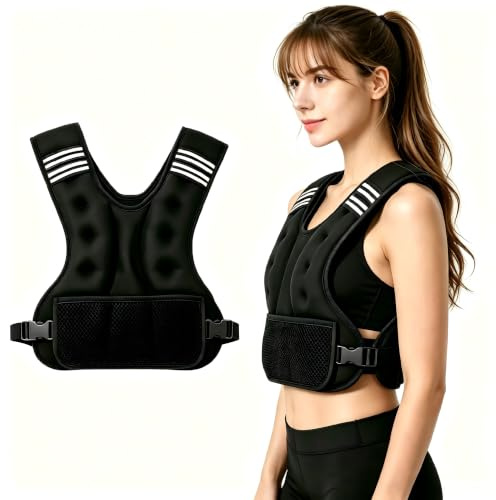 M.J COMFY-LIFE Weighted Running Vest– Adjustable Weight Vest (Oxford Cloth) with Side Adjustment 70–130cm, Black — Weighted Vest for Running, CrossFit & Strength Training (1.8-4.5kg)