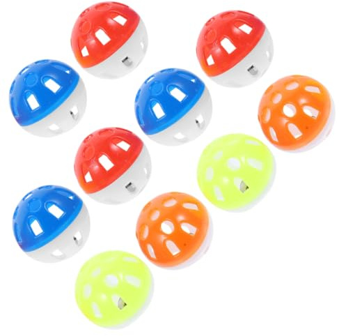 Artibetter Set 10 Pezzi Palline Giocattolo per Pappagalli Campanellino Interno, Palline Cave Resistenti da Masticare per Uccelli, Giocattoli da Appendere per Gabbie di Parrocchetti