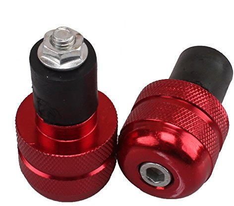 Heart Horse Motorbike Grips End Cap, 2x 7/8 22 mm Motorcycle Handlebar End Caps, CNC Aluminum Motorbike Bar End Plug Anti Vibration Motorcycle Grips Plug Caps for Yamaha ATV Offroad (Red)
