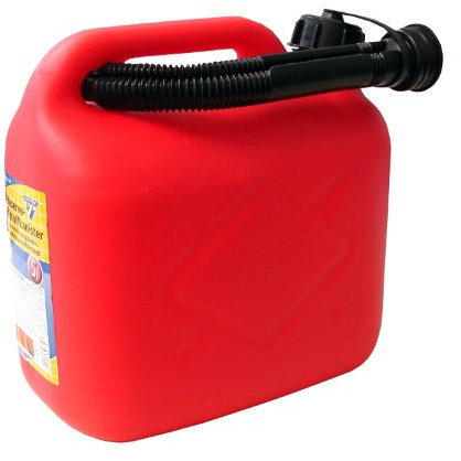 Tanica carburante 5 litri, PVC rosso,omologazione ONU