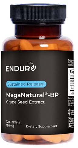 Endur MegaNatural-BP Grape Seed Extract, Sustained Release Formula For Optimal Absorption, 150mg (120 Tablets)