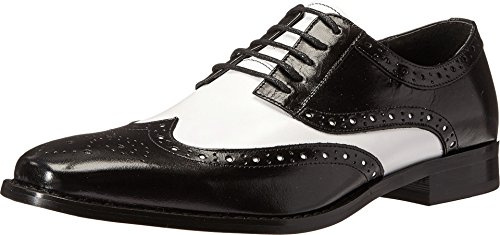 Stacy Adams Tinsley Wingtip, Oxford Uomo, Nero/Bianco, 47 EU