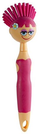 haug bürsten Spülbürste - Reinigungsbürste ideal für Töpfe oder Geschirr - Farbe: Berry - Maße: 5 x 5 x 24 cm