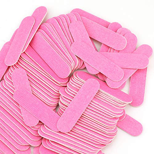 100 Pezzi Lime Per Unghie Professionali, Mwoot Monouso Bilaterale Lima Per Unghie Gel, Nail Files Smeriglio Bordi Strumenti di Manicure (180/240 Grit) (Rosa)