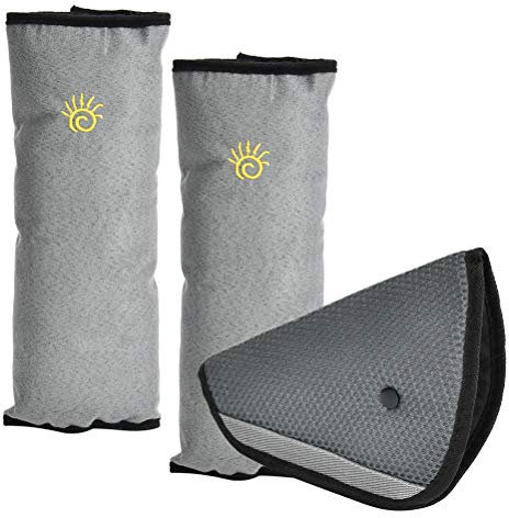 FOROREH Gurtpolster Gurtkissen - Auto Sicherheitsgurt Schulterpolster Gürtelkissen Schutzkissen für Mädchen und Jungen - Grau