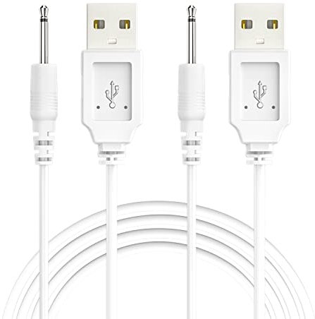 Bicmice USB-LADEKABEL 2,5mm DC Ladekabel für Massagegerät Spielzeug Schnelles Aufladen(2er-Pack)