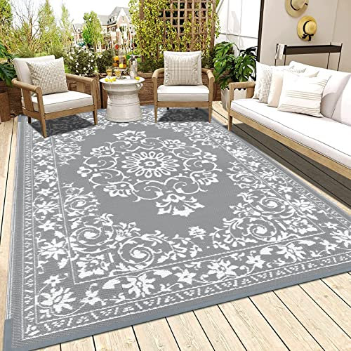 Enyhom Extra Large Outdoor Area Rugs 180 x 270 cm, Waterproof Durable Garden Rug Reversible Camping Rugs Outdoor Patio Rug for RV,Deck,Beach,Balcony,Porch,Trailer,Backyard