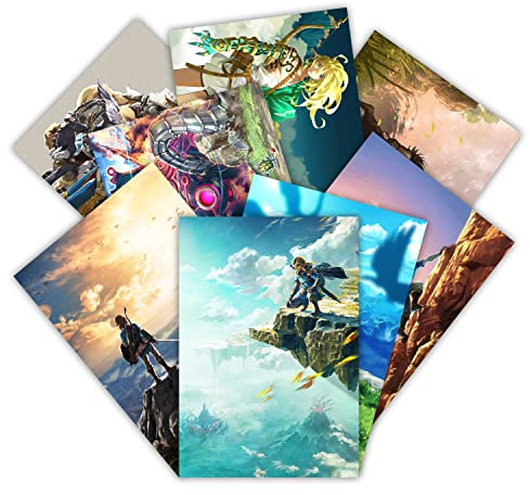 GTOTd Zelda Game Poster 8 Stück 42 x 29cm (16.5 x 11.5) LOZ Merch Party Ungerahmte Version HD Leinwanddruck Poster für Wohnzimmer Schlafzimmer Club Wand Kunst Dekor