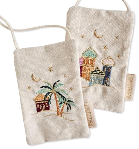 Pappershandduk Traditionell orientalisk plånbok för barn – perfekt för Ramadan och sockersäker – 9 x 13 cm – Eid Mubarak, Färgglatt set 1
