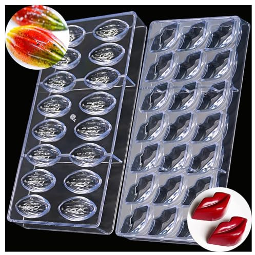 Trasparente Cioccolatini Stampo,RoadLoo 2 Pezzi Plastica Stampo per Cioccolatini Muffa del di Plastica Trasparente in Policarbonato Chocolate Making Mold per Fare Cioccolatini Dessert Baking