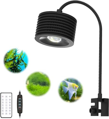 Lominie LED Aquarium Licht - 4 Kanäle Dimmbare Pflanze Tank Mit Schwanenhals, Vollspektrum Nano Aquarium, Zeitgesteuert