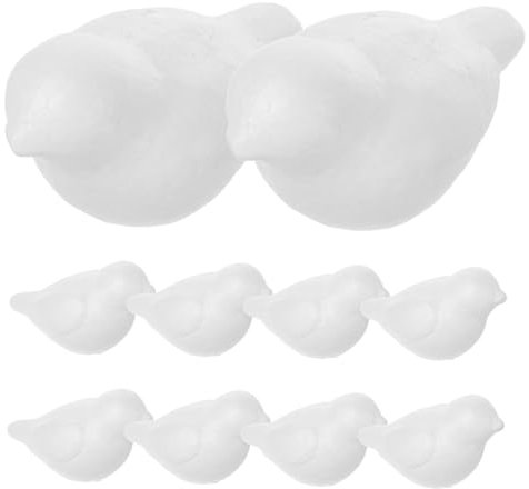 Toyvian 15St Vogelmodell Basteln Vogel Modell Ostervogel Modell Unvollendete Bastelmodelle Bastelmaterial Vogel Modell ostergeschenk DIY-Bastelwerkzeuge Malerei schäumt Vogel Schaum Weiß