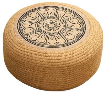 Pouf en rotin, ottomane d'extérieur imperméable amélioré, coussin de sol tatami pour la maison, le jardin, le salon côtier, le porche, la terrasse, la piscine
