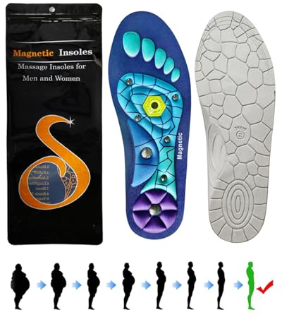 JUKOTA Solette Magnetiche, Piatto Solette Per Scarpe Da Lavoro Per Alleviare La Fascite Plantare Solette Di Riflessologia Agopressione, Plantare Ortopedico per Piede Per Uomini E Donne(blu, S)