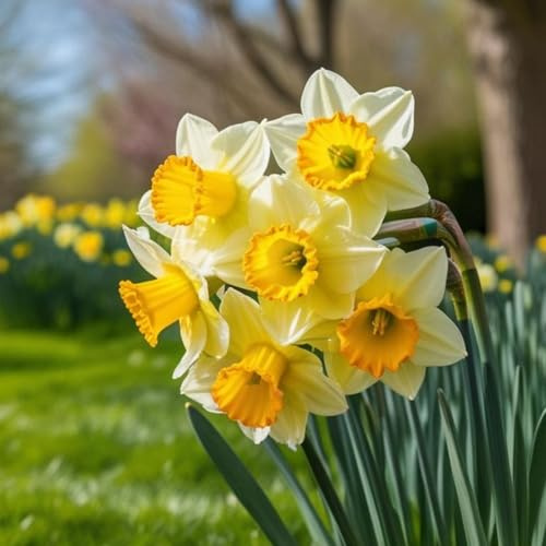 Raro Narciso bulbi,Piante perenni,Narciso pianta vera,resistenti al freddo,Tagliare,Facile da curare(non artificiali)-12 bulbi-F