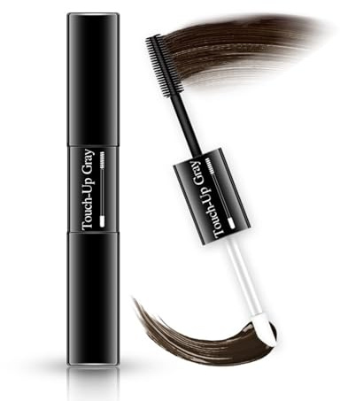 Mascara för grått hår Lätt formel som täcker grått hår och bleka områden, snabbtorkande och tvättbar, design med dubbelspets för naturlig färg #03 7 ml