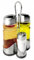 Ibili Set VINAGRERAS 4 PCS-Clasica, Acero Inoxidable, Plateado, Transparente, 23 x 10 x 9 cm