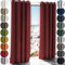Schuette® Verdunkelungs-Vorhang Gardine mit Ösen ● Millenium Velvet: Carmine (Rot) ● 150x135 cm Höhe x Breite (1 Stück) ● Knitterfrei Pflegeleicht Thermo Blickdicht & stark Abdunkelnd