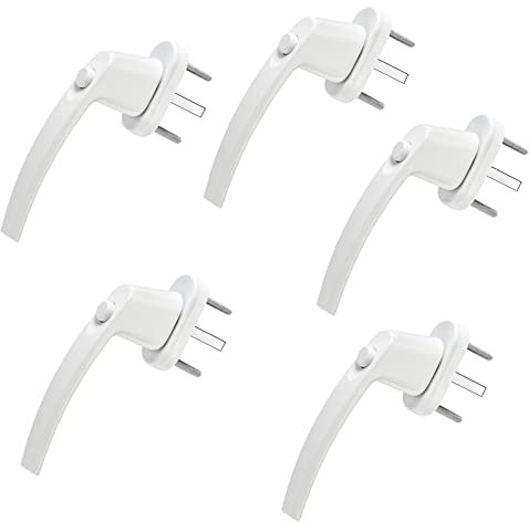SOTECH 5 pièces Poignées de fenêtre CALISTO (151 x 28,5 x 62 mm) blanc avec grille de 45° Poignées en aluminium verrouillables par bouton-pression