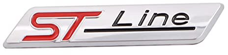 1 Emblema ST Line Metal Sticker Car Body Logo Sticker Decal Car Styling Adatto per la Maggior Parte dei Modelli di Auto (argento)