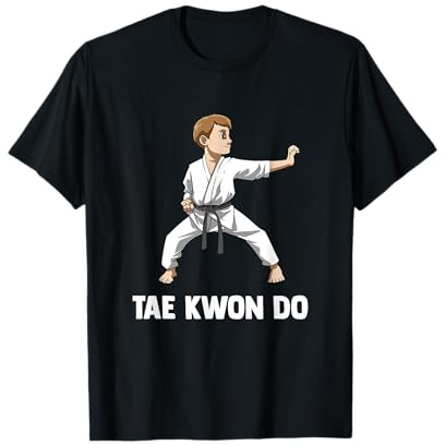 Mignon Taekwondo Garçon Enfant Taekwondo Combattant T-Shirt
