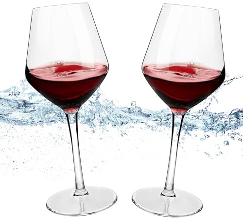 HAHASHOW Copas de Vino de Plástico Tritan Irrompible, 440ML Copas de Vino Tinto, Restaurantes y Fiestas Inastillable Juego de Copa de Vino, Juego de 2
