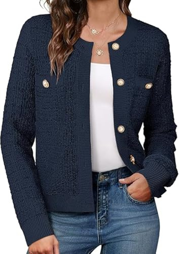 GRACE KARIN Women's Cardigans Long Sleeve Buttons Knit Sweater with Pockets