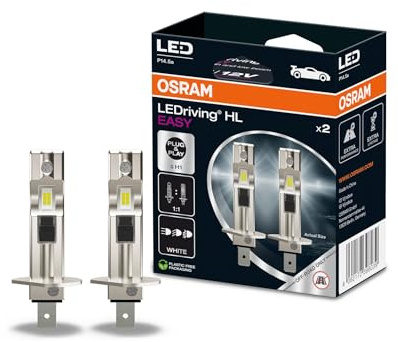 OSRAM LEDriving HL EASY ≜ H1, LED high and low beam lamp, Cool White 6500K, no accessory needed, offroad use only - no ECE, 2 lamps