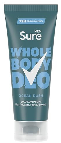 Sure Men Ocean Rush Whole Body Deodorant Men's Deodorant Cream with a herbal & woody fragrance for 72 hour odour control 75 ml