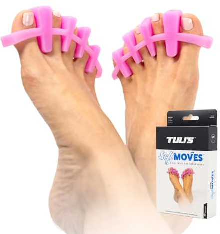 Tuli's Soft Moves Mjuka Tåspridare i Silikon, Rosa | Universell Storlek – Justering, Hallux Valgus, Hammartå, Plantar Fasciit och Mortons Neurom