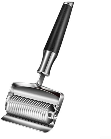 Cortador manual de fideos Rodillo de acero inoxidable para masa consistente y rebanadas de ajo (B)