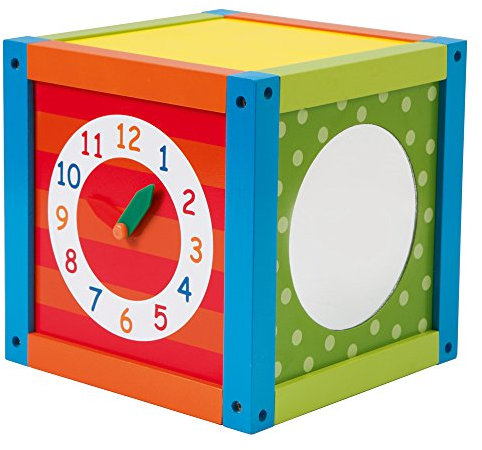 roba Spielcenter 'Aktivwürfel', Motorikwürfel, mit Motorikschleife, pädagogische Lernelemente, Holz