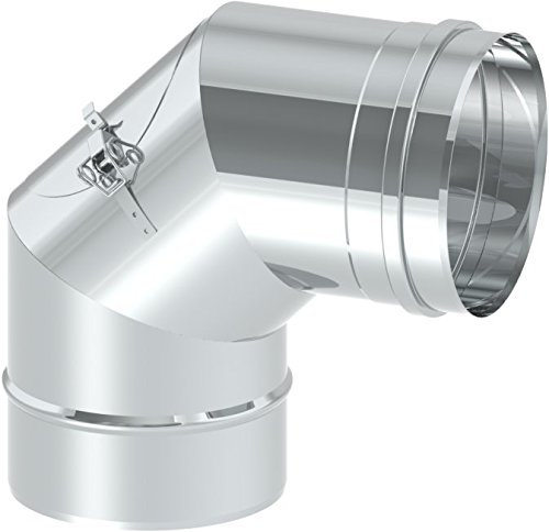 Schornstein - Reinigungswinkel 90° EW einwandig, starr, Innendurchmesser 150mm; 0,6mm Wandstärke, Edelstahl