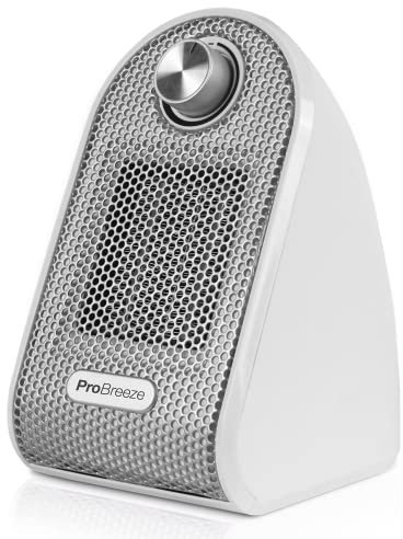 Pro Breeze™ 500W Mini-Keramik-Heizlüfter für den Arbeitsplatz oder Schreibtisch - PTC-Keramik Compact Heizgerät - Weiß