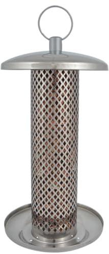 Fallen Fruits Ltd FB394 STAINLESS STEEL NUT FEEDER Bird, Silver, 14.0 cm*14.0 cm*28.5 cm