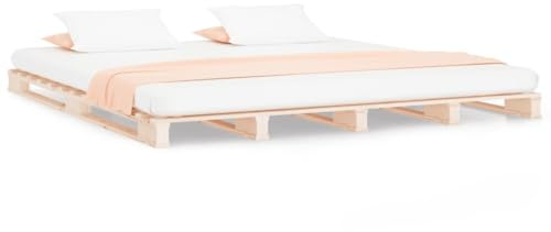 YNGBHFNOP Pallet Bed without Mattress Super King Size Solid Wood Platform Bed Frame Modern No Box Spring Needed Heavy Duty Slatted Base for Bedroom Guest Room 180x200cm