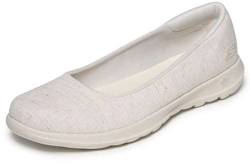 Skechers womens Go Walk Lite - 136001 Ballet Flat, Natural, 5 US