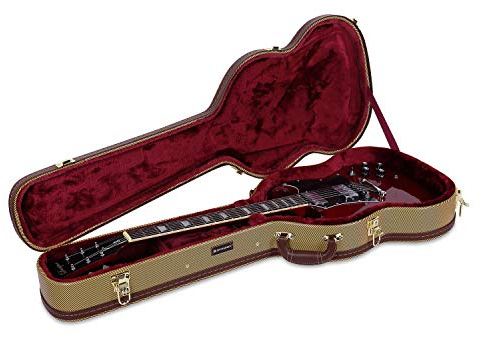 Caja de madera Crossrock para guitarras eléctricas SG, tweed de vinilo (CRW620SGTW)