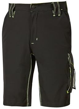 U-Power Future Mercury, Short Cargo d'été pour Homme, Demi-Pantalon Coupe Slim, Grandes Poches Multiples, Tissu Extensible, vêtements d'extérieur Confortables (Black Carbon L)